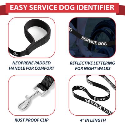 Show full view: Industrial Puppy Nylon Reflective Service Dog Leash, Black, 4-ft long, 1-in wide slide 2 of 6