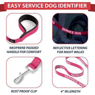 Show full view: Industrial Puppy Nylon Reflective Service Dog Leash, Pink, 4-ft long, 1-in wide slide 2 of 6