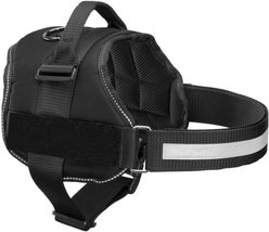 Industrial Puppy Reflective Hook & Loop Strap Dog Harness, Black, Small