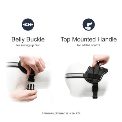 Show full view: Industrial Puppy Reflective Hook & Loop Strap Dog Harness, Black, Small slide 3 of 7