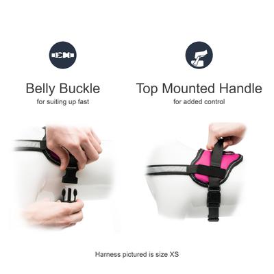 Show full view: Industrial Puppy Reflective Hook & Loop Strap Dog Harness, Pink, Medium slide 2 of 4