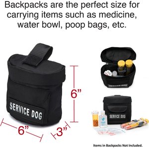 Industrial Puppy Reflective Service Dog Harness & Detachable Backpacks, Black, Large: 27 to 33.5-in chest