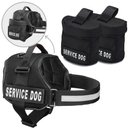 Industrial Puppy Reflective Service Dog Harness & Detachable Backpacks, Black, Medium: 24 to 29-in chest