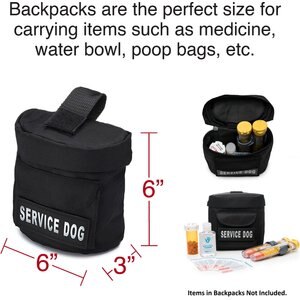 Industrial Puppy Reflective Service Dog Harness & Detachable Backpacks, Black, X-Large: 30 to 39-in chest