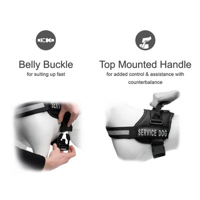 Show full view: Industrial Puppy Reflective Service Dog Harness & Leash, Black, X-Large: 30 to 39-in chest slide 3 of 11