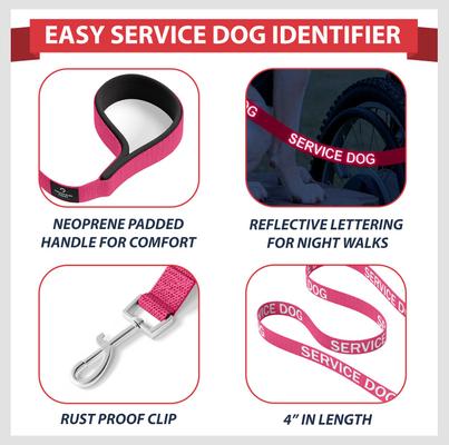Show full view: Industrial Puppy Reflective Service Dog Harness & Leash, Pink, Medium: 24 to 29-in chest slide 3 of 11