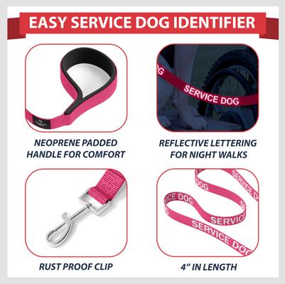 Show full view: Industrial Puppy Reflective Service Dog Harness & Leash, Pink, Small: 21 to 26-in chest slide 3 of 11