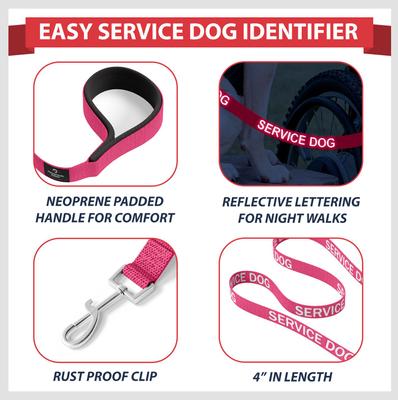 Show full view: Industrial Puppy Reflective Service Dog Harness & Leash, Pink, XX-Small: 14.5 to 18-in chest slide 3 of 11