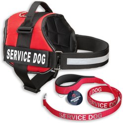 Industrial Puppy Reflective Service Dog Harness & Leash, Red, X-Small: 16 to 22.5-in chest