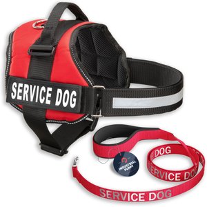 Industrial Puppy Reflective Service Dog Harness & Leash, Red, X-Small: 16 to 22.5-in chest