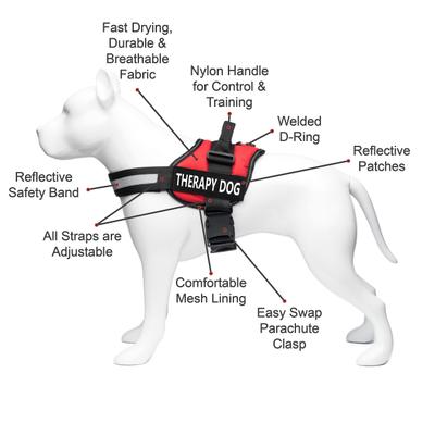 Show full view: Industrial Puppy Therapy Dog Vest Harness with Therapy Dog Patches, Red, Small: 22.5 to 26-in chest slide 4 of 9