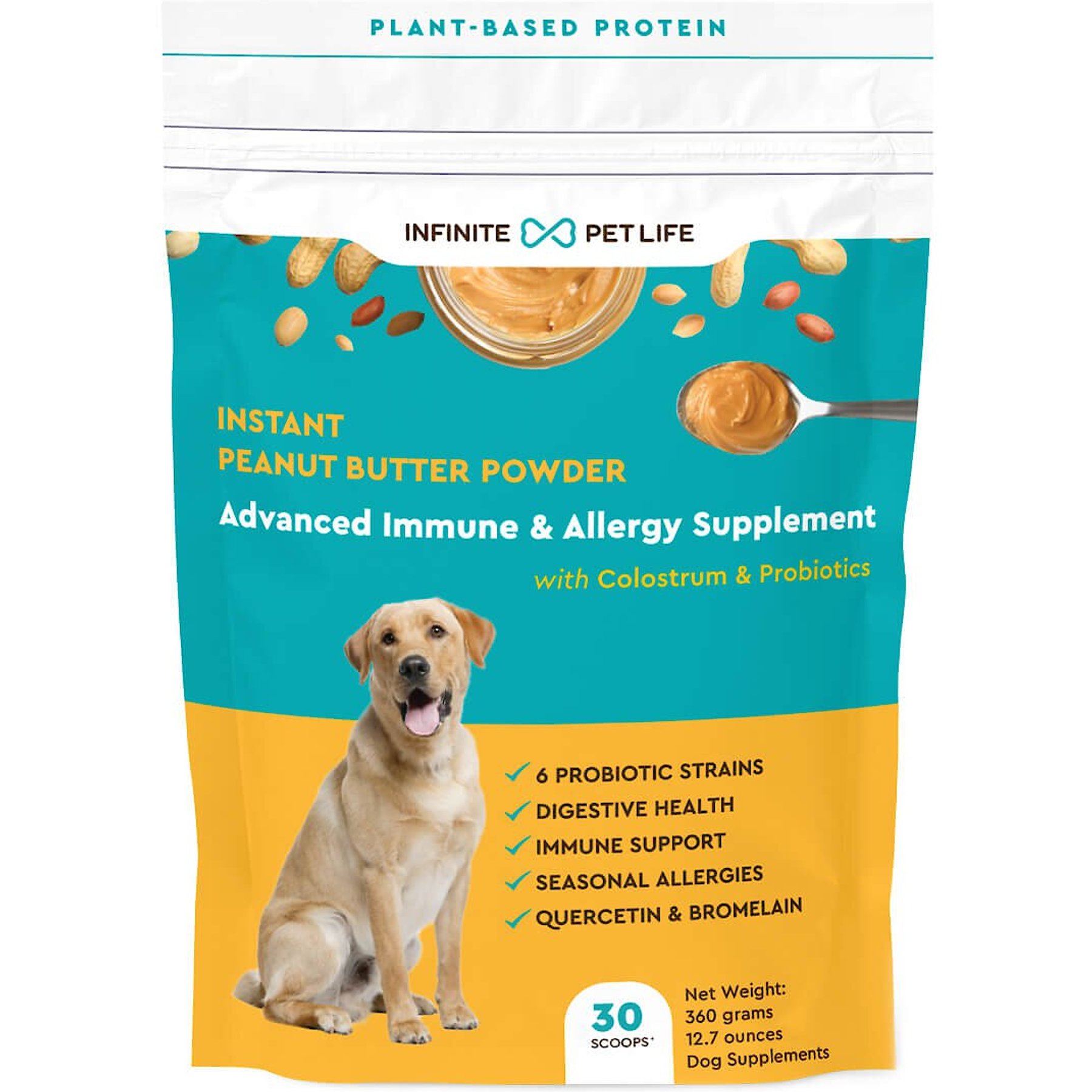 Infinite Pet Life Advanced Immune & Allergy Powder Supplement for Dogs, 30 servings
