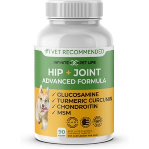 Infinite Pet Life Hip & Joint Advanced Formula Beef Liver Flavor Dog Supplement, 90 count