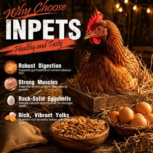 INPETS 100% Plant-Fed Dried Black Soldier Fly Larvae Chicken Treats, 5-lb box