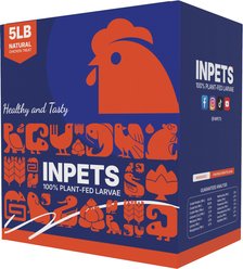 INPETS 100% Plant-Fed Dried Black Soldier Fly Larvae Chicken Treats, 5-lb box