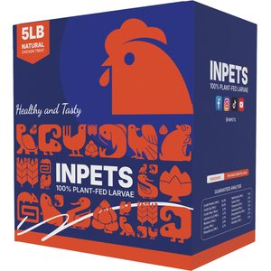 INPETS 100% Plant-Fed Dried Black Soldier Fly Larvae Chicken Treats, 5-lb box