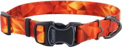 Inspire Adjustable Fashion Polyester Standard Dog Collar, Blazing Shards, Medium: 14 to 20-in neck, 1-in wide
