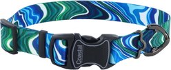 Inspire Adjustable Fashion Polyester Standard Dog Collar, Malachite Magic, X-Small: 8 to 12-in neck, 5/8-in wide