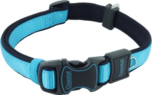 Show full view: Inspire Adjustable Neoprene Standard Dog Collar, Aqua, Medium: 14 to 20-in neck, 1-in wide slide 6 of 9