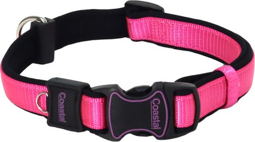 Show full view: Inspire Adjustable Neoprene Standard Dog Collar, Pink, Large: 18 to 26-in neck, 1-in wide slide 3 of 9