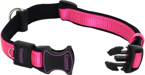 Show full view: Inspire Adjustable Neoprene Standard Dog Collar, Pink, Large: 18 to 26-in neck, 1-in wide slide 5 of 9
