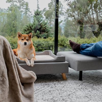 Show full view: INSTACHEW BENCHI Ottoman Dog & Cat Bed, Grey slide 4 of 6