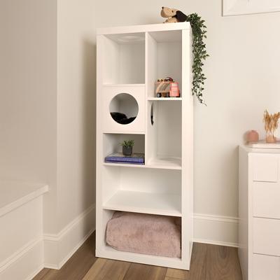 Show full view: INSTACHEW BOKEN Multifunctional Cat Condo with Storage, White slide 4 of 4