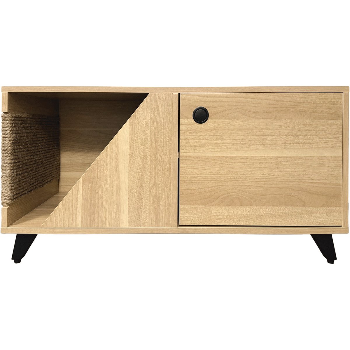 INSTACHEW Jessie Jr. Multifunctional Cabinet with Cat Scratcher, Oak