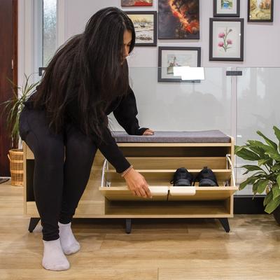 Show full view: INSTACHEW INAKA Multifunctional Cat Condo with Shoe Cabinet, Oak slide 3 of 5