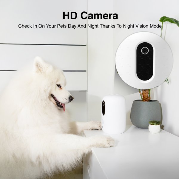 INSTACHEW Purechew Snack Cat & Dog Treat Dispenser, HD Camera, White