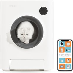 INSTACHEW PURRCLEAN Smart WiFi Enabled Covered Automatic Self-Cleaning Cat Litter Box, White