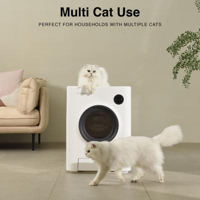 Show full view: INSTACHEW PURRCLEAN Smart WiFi Enabled Covered Automatic Self-Cleaning Cat Litter Box, White slide 5 of 11