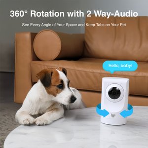 INSTACHEW Purrsight 360 Degree Wi-Fi Security Cat & Dog Pet Camera, White