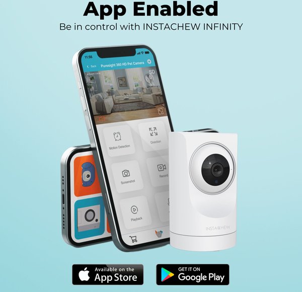 Show full view: INSTACHEW Purrsight 360 Degree Wi-Fi Security Cat & Dog Pet Camera, White slide 8 of 10