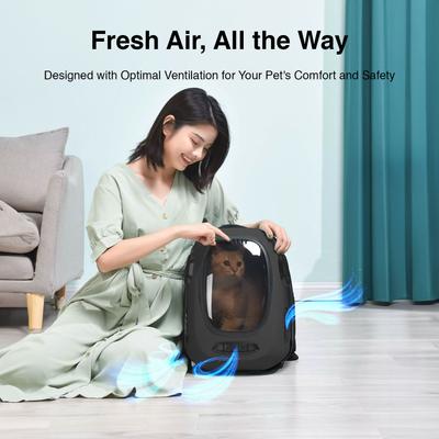 Show full view: INSTACHEW Trekpod App Enabled Cat Carrier, Black slide 3 of 8