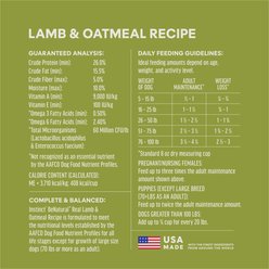 Instinct BeNatural Real Lamb & Oatmeal Recipe Dry Dog Food, 24-lb bag slide 2 of 8