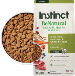 Instinct BeNatural Real Lamb & Oatmeal Recipe Dry Dog Food, 4.5-lb bag
