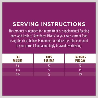Show full view: Instinct Boost Mixers Multivitamin Grain-Free Freeze-Dried Raw Adult Cat Food Topper, 5.5-oz bag slide 10 of 11