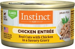 Instinct Chicken Entree Grain-Free Flaked Wet Cat Food, 3-oz can, case of 24