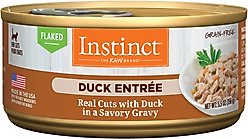 Instinct Duck Entree Grain-Free Flaked Wet Cat Food, 5.5-oz can, case of 12