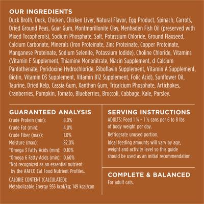 Show full view: Instinct Duck Entree Grain-Free Flaked Wet Cat Food, 5.5-oz can, case of 12 slide 7 of 10