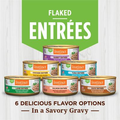 Show full view: Instinct Duck Entree Grain-Free Flaked Wet Cat Food, 5.5-oz can, case of 12 slide 8 of 10