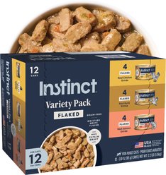 Instinct Flaked Entrees Variety Pack Grain-Free Wet Cat Food, 3-oz can, case of 12