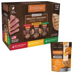 Instinct Freeze-Dried Raw Boost Mixers Gut Health Recipe + Healthy Cravings Cuts & Gravy Recipe Variety Pack Wet Dog Food Topper