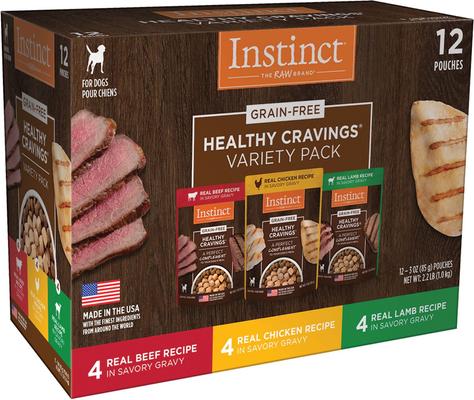 Show full view: Instinct Freeze-Dried Raw Boost Mixers Gut Health Recipe + Healthy Cravings Cuts & Gravy Recipe Variety Pack Wet Dog Food Topper slide 6 of 9
