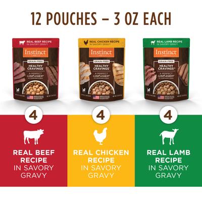 Show full view: Instinct Freeze-Dried Raw Boost Mixers Gut Health Recipe + Healthy Cravings Cuts & Gravy Recipe Variety Pack Wet Dog Food Topper slide 7 of 9