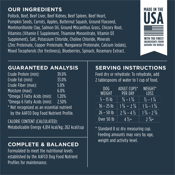 Show full view: Instinct Freeze-Dried Raw Meals Grain-Free Wild-Caught Alaskan Pollock Recipe Dog Food, 9-oz bag slide 9 of 10