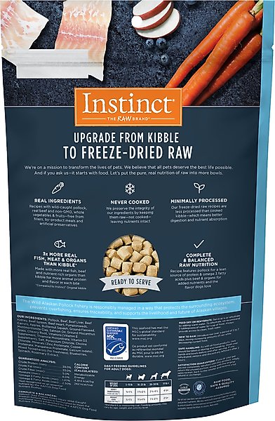 Show full view: Instinct Freeze-Dried Raw Meals Grain-Free Wild-Caught Alaskan Pollock Recipe Dog Food, 9-oz bag slide 10 of 10