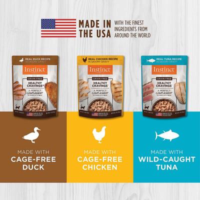 Show full view: Instinct Healthy Cravings Variety Pack Grain-Free Wet Cat Food Topper, 3-oz pouch, bundle of 24  slide 6 of 11