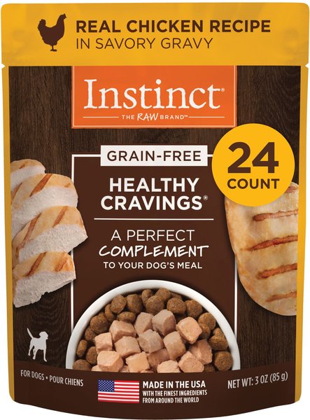 Instinct Healthy Cravings Real Chicken Recipe in Savory Gravy Grain-Free Wet Dog Food Topper, 3 oz. Pouches (Case of 24) Instinct Healthy Cravings Real Chicken Recipe in Savory Gravy Grain-Free Wet Dog Food Topper, 3 oz. Pouches (Case of 24)